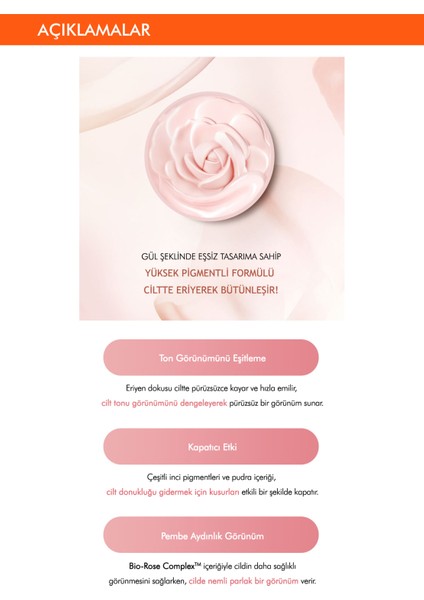 Ton Eşitleyici Aydınlık Görünüm Sağlayan Kapatıcı Krem Glow Tone Up Rose Pact