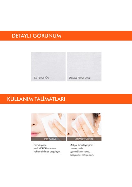 Ürün Emmeyen Dayanıklı Pamuk %100 Pamuk Pedleri Cotton Pads (80Adet) modelleri