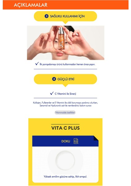 Leke Karşıtı C Vitamini %99 Saf Konsantre Serum Vita C Plus Spot Correcting Concentrate Ampoule