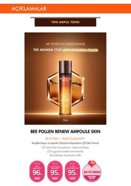 Mıssha Bee Pollen Renew Ampoule Skin - Arı Poleni Içerikli Canlandırıcı Tonik 150 ml