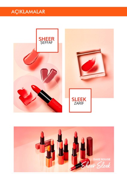 Uzun Süre Kalıcı ve Nem Bitişli Tint Dare Rouge Sheer Sleek 05 Gentle Young Boss