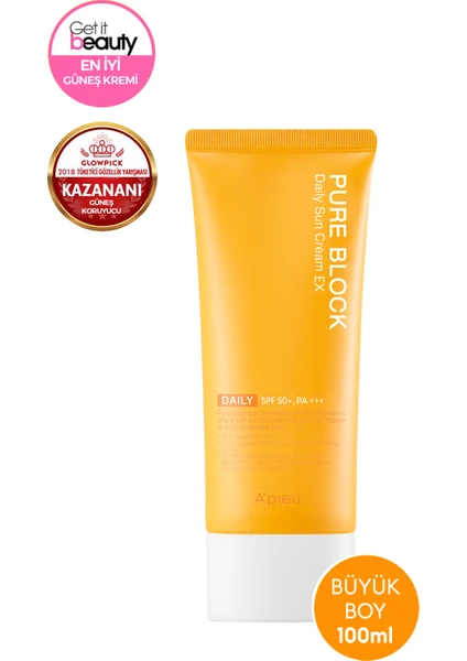 Yapışkan His Bırakmayan Güneş Koruyucu A'PIEU Pure Block Natural Daily Sun CreamEX SPF50+PA++++100ml