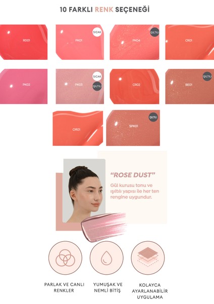 Meyve Kokulu Sedefli Kalıcı Likit Allık Juicy-Pang Water Blusher Shimmer (Spk01)