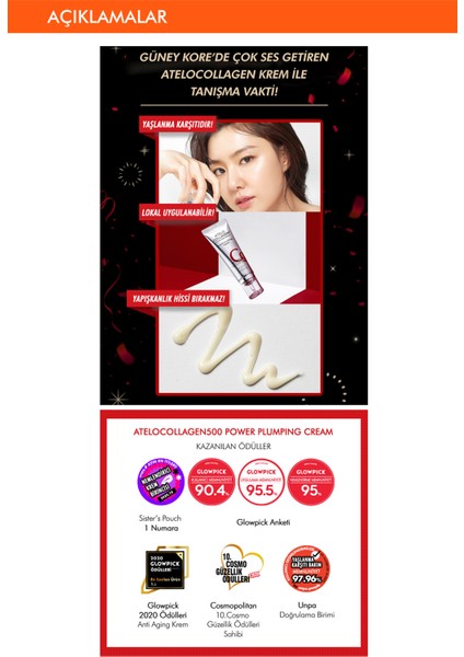 Atelokolajen Içeren Nemlendirme ATELOCOLLAGEN500 Power Plumping Cream fiyatları
