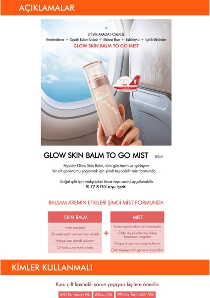 Cilde Işıltılı Görünüm Veren 5 Etkili Makyaj Misti Glow Skin Balm To Go Mist