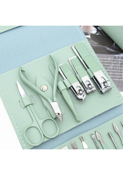 19/12 Parçalı Set Tırnak Makası Kompakt Komple Paslanmaz Çelik Çok Amaçlı Tırnak Kesici Makas Manikür Pedikür Aracı (Yurt Dışından)