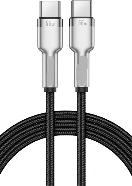 EC-PD01C 1m 66W Type-C To Type-C Uyumlu Pd Hızlı Şarj Kablosu - Siyah