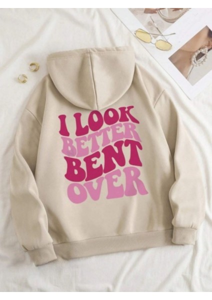 Afro Giyim Kadın I Look Better Bent Over Sırt Baskılı Kapşonlu Oversize Sweatshirt