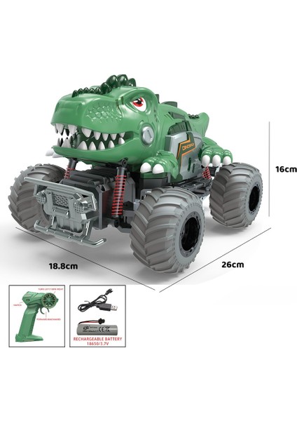 Uzaktan Kumandalı Full Fonksiyon 2.4g Süspansiyonlu Dinozor Araba