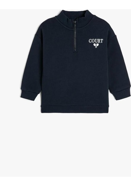 5WKB10401TK 709 Lacıvert Erkek Cocuk Jersey Sweatshırt