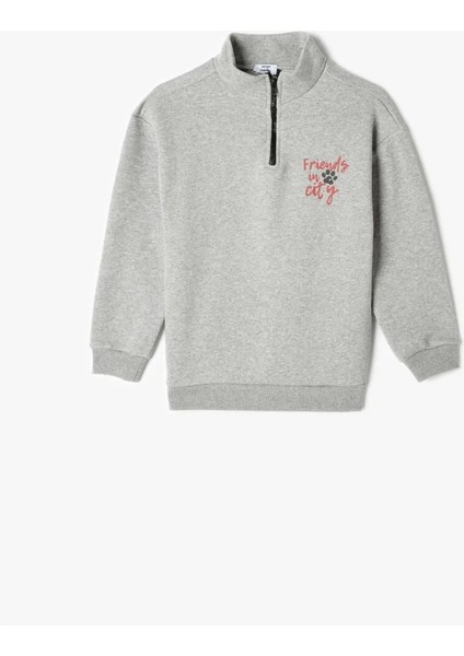 5WKB10505TK 031 Grı Erkek Cocuk Jersey Sweatshırt modelleri