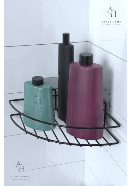 Yapışkanlı 2 Li Set Banyo Köşeliği Köşe Rafı Duş Şampuanlık Duvar Düzenleyici Organizer Raf