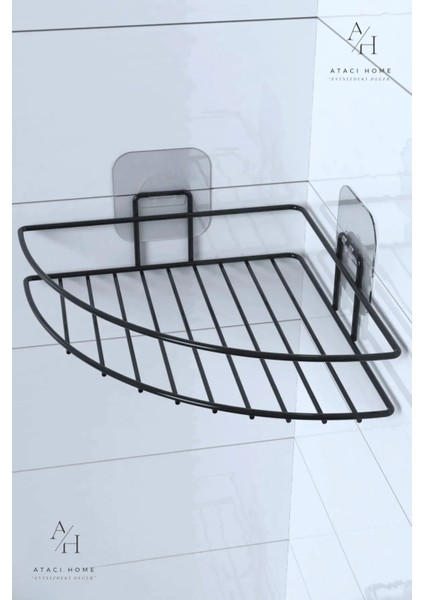 Yapışkanlı 2 Li Set Banyo Köşeliği Köşe Rafı Duş Şampuanlık Duvar Düzenleyici Organizer Raf