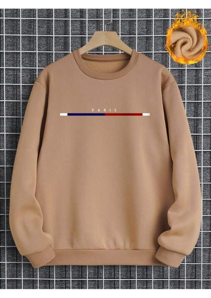 Afro Giyim  Paris Baskılı Oversize Bisiklet Yaka Sweatshirt