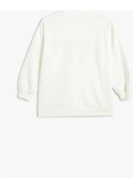 5WKB10021TK 010 Ekru Erkek Cocuk Pamuk Jersey Sweatshırt