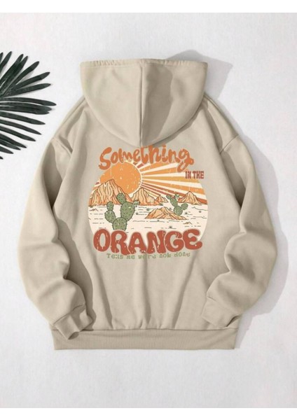 Afro Giyim  Something Orange Baskılı Oversize Hoodie