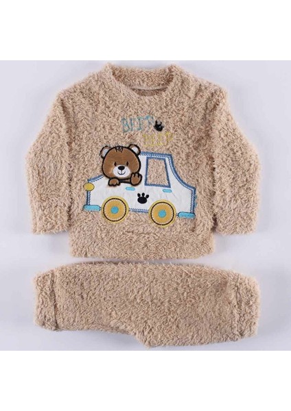 Bej Arabalı Ayıcık Welsoft 2'li Peluş Takım - 1010477