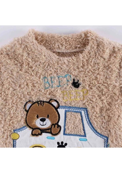Bej Arabalı Ayıcık Welsoft 2'li Peluş Takım - 1010477