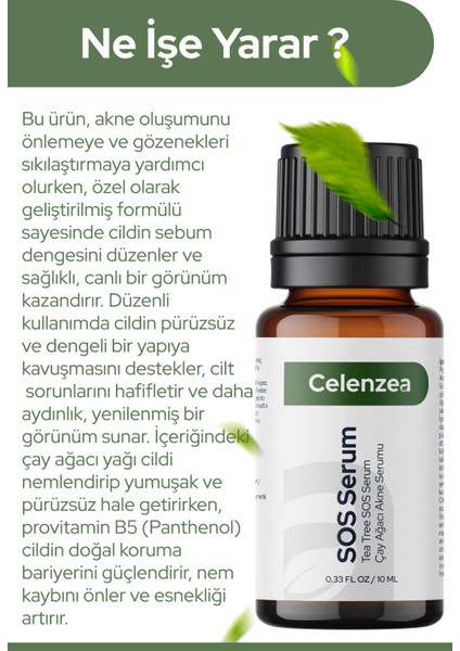Çay Ağacı Yağı Özlü, Siyah Nokta Giderici, Sos Serum 10ML fiyatları
