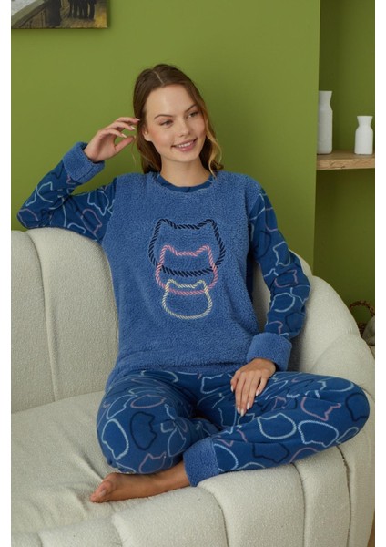 6011 Lacivert Kadın Pijama Takımı