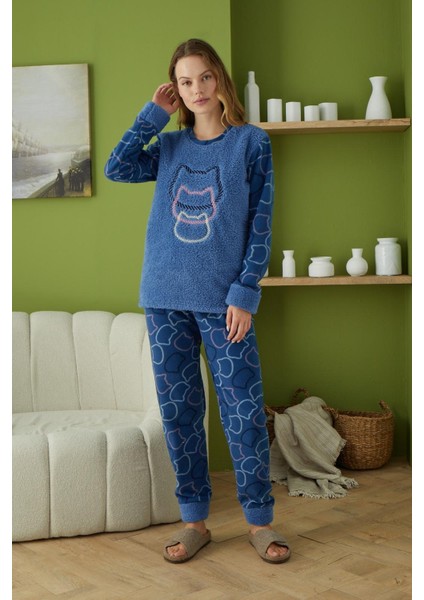 6011 Lacivert Kadın Pijama Takımı modelleri