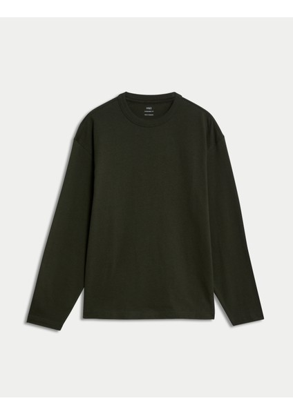 Saf Pamuklu Uzun Kollu T-Shirt indirimleri