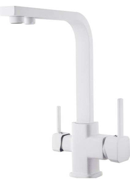 Arıtmalı Mutfak Evye Bataryası Kare Model Beyaz