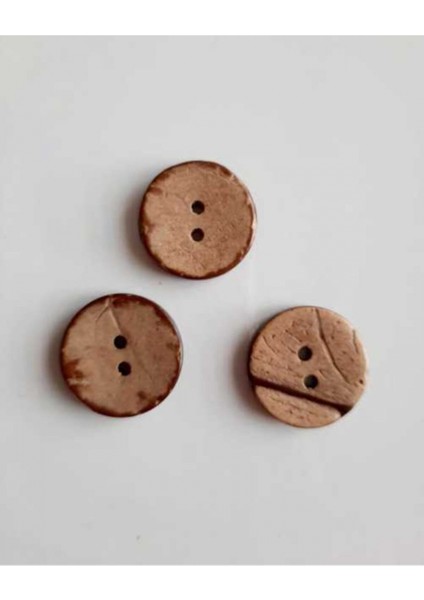 20'li Paket 20 Mm (2 CM) Ahşap Cocanat Cocanout Kokonat Hindistan Cevizi Düğme