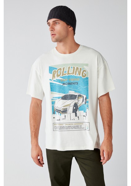 Washed Relaxed Oversize Beyaz T-Shirt