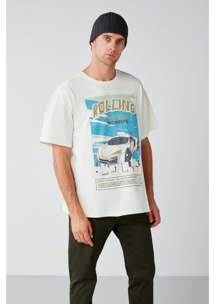 Washed Relaxed Oversize Beyaz T-Shirt fiyatları