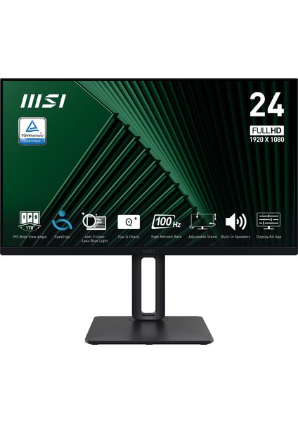 Msı 23.8" Pro MP245PG 1920X1080 (Fhd) 16:9 Flat IPS 100HZ 1ms Adaptıve-Sync Pıvot Monıtor