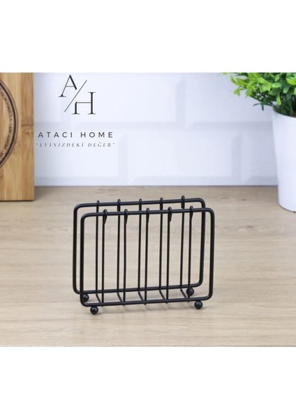 Atacı Lüx Paslanmaz Siyah Ekmek Sepeti ve Peçetelik Ekmeklik 2'li Set fırsatları