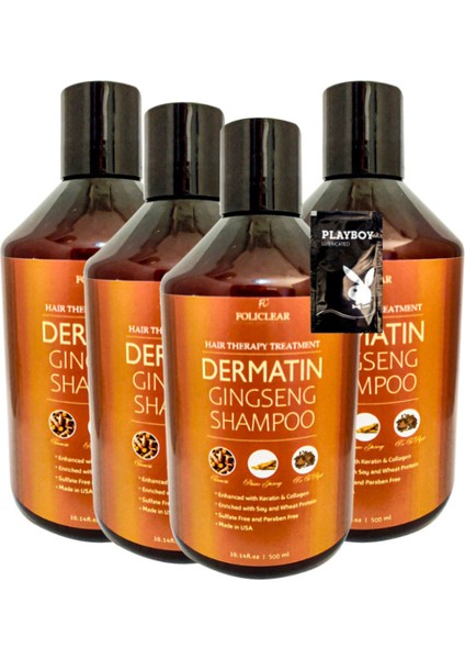 Dermatin Shampoo Ginsengli Özel Bakım Şampuanı 500 ml x 4 adet + Jel