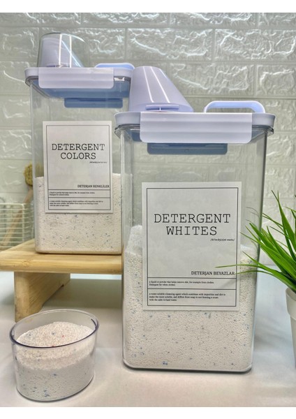 2li Ölçü Kapaklı 2300ML Beyazlar/renkliler Deterjan Kabı Vakumlu Akrilik Banyo Düzenleyici Set fiyatları