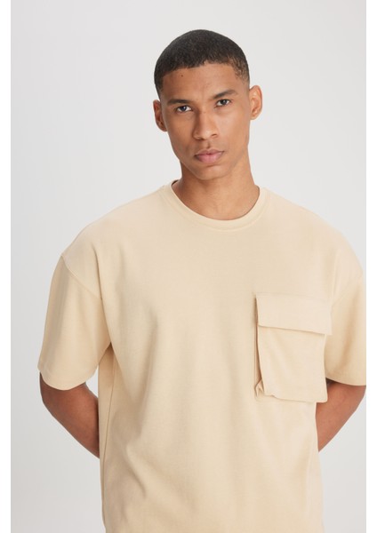 Loose Fit Rahat Kesim Bisiklet Yaka Lacivert Tişört indirimleri