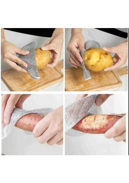 2 Adet Telli Bulaşık Bezi Ovma Teli Çift Taraflı Pratik Çizmez Bulaşık Süngeri Çok Amaçlı Temizlik İnoxs Bulaşık Süngeri Gümüş Çift Katlı fiyatları