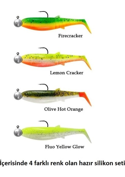 Cannibal Shad 12.5cm 20GR+12.5GR #5/0 Dark Water 4+4 Adet Silikon Seti