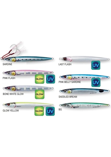 3D Slim Jig Minnow 10CM 40GR Jig Yem (Ikili Assist Iğneli)