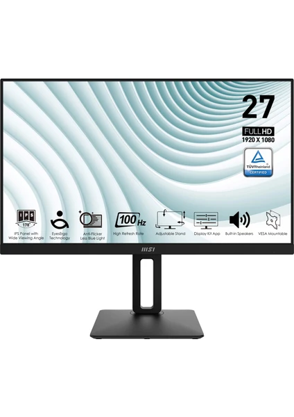 Msı 27" Pro MP271AP 1920X1080 (Fhd) 16:9 Flat IPS 100HZ 1ms Adaptıve-Sync Pıvot Monıtor