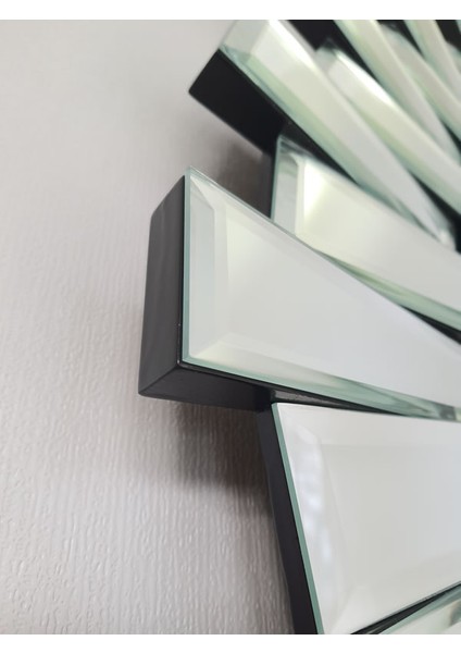 Güneş Twins Argent Black Model Gümüş Siyah Renk 70 Cm Dekoratif Aynalı Duvar Saati