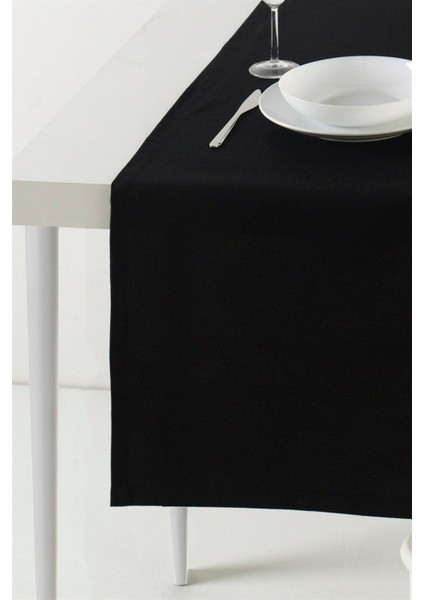 Siyah Runner 50X170 - Düz Renk Şık Sofra Dekoru - Modern Masa Düzeni Için fiyatları
