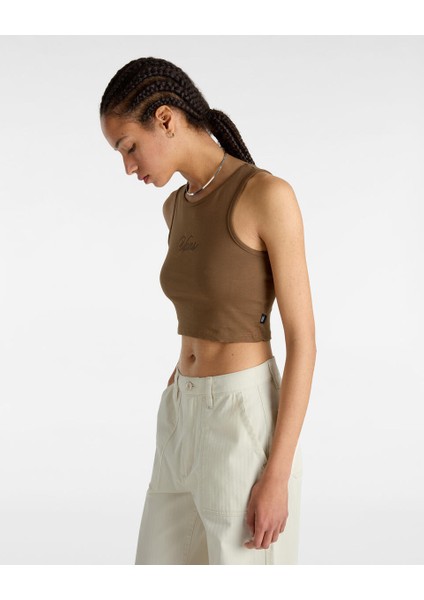 Small Staple Fitted Crop Tank VN000HGE0E01 Kadın T-Shirt indirimleri