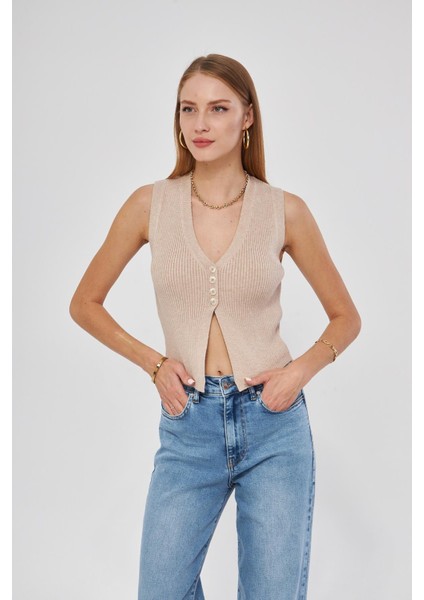 Fitilli Yelek Kadın Bluz Y3107