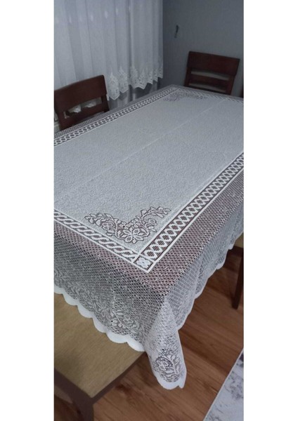 Madam Itzy Dantel Dertsiz Masa Örtüsü Leke Tutmaz Çeyizlik Krem Tül Masa Örtüsü 160 / 220 cm fiyatları