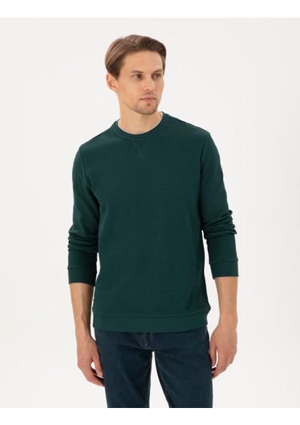 Erkek Zümrüt Regular Fit Sweatshirt 50296485-VR055