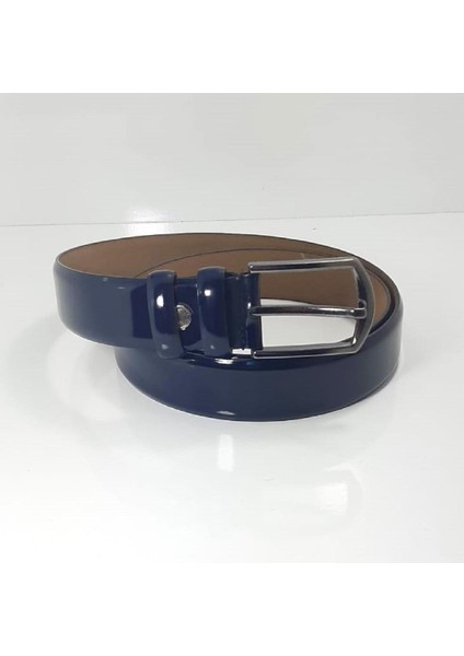 3093 Lacivert Rugan Üst Sınıf Deri 3,5cm Erkek Kemer modelleri