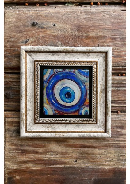 Tekno Trust Çerçeveli Taş Duvar Dekoru Tablo 20X20CM 2'li Set (463-1481) Ayetel Nazar Boncuğu modelleri