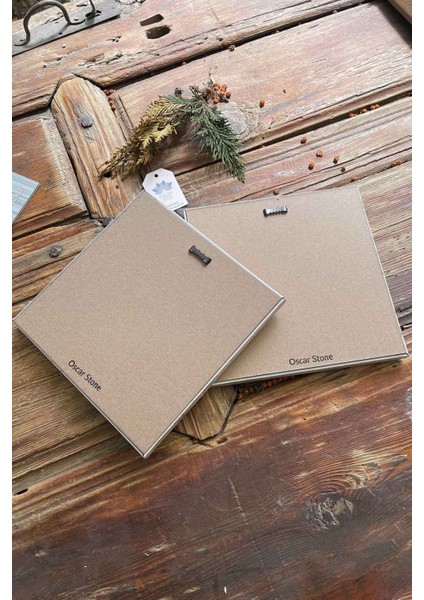 Tekno Trust Çerçeveli Taş Duvar Dekoru Tablo 20X20CM 2'li Set (463-1481) Ayetel Nazar Boncuğu fırsatları