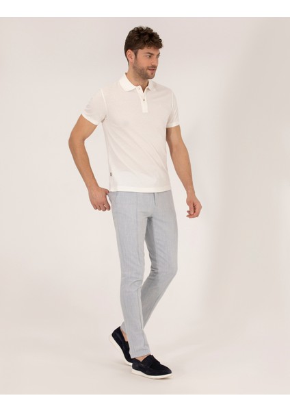Erkek Beyaz Slim Fit Polo Yaka Merserize Tişört 50262665-VR013 fırsatları