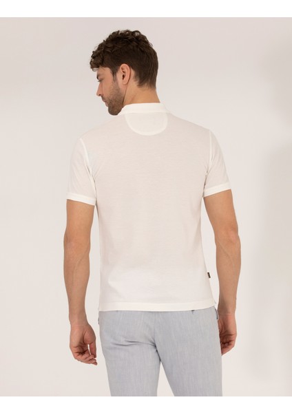 Erkek Beyaz Slim Fit Polo Yaka Merserize Tişört 50262665-VR013 indirimleri